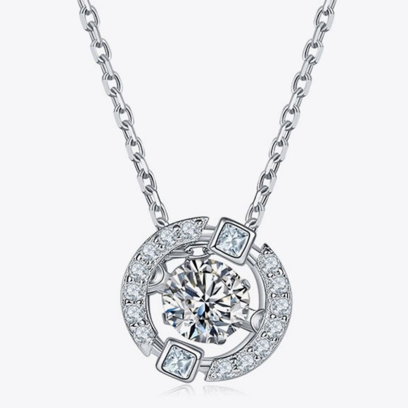 Moissanite Pendant Chain-Link Necklace For Women